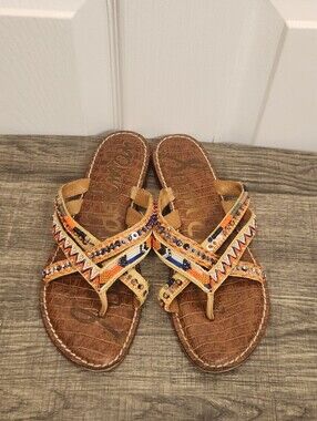 Sam Edelman Karly Beaded Strappy Sandals Size 8
